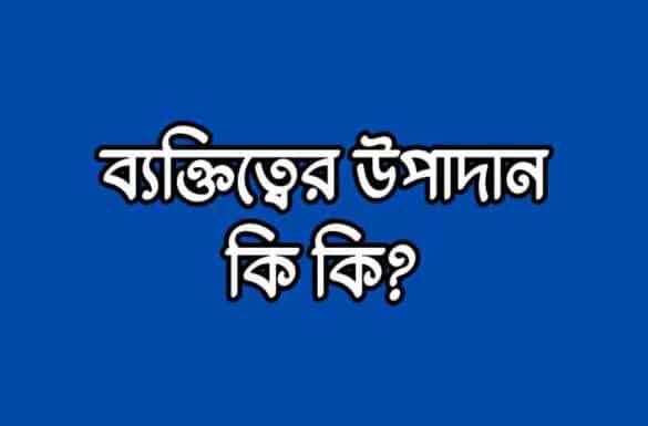 ব্যক্তিত্বের উপাদান কি কি ব্যক্তিত্বের উপাদান কি কি