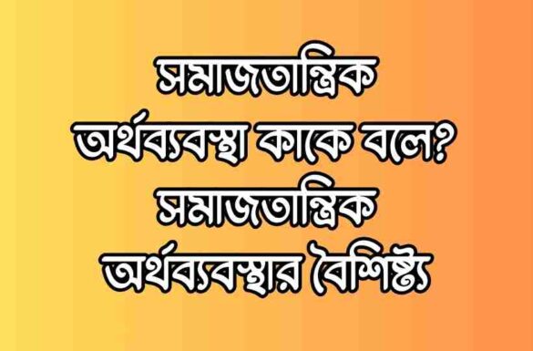 সমাজতান্ত্রিক অর্থব্যবস্থা কাকে বলে, সমাজতান্ত্রিক অর্থব্যবস্থার বৈশিষ্ট্য,