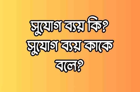 সুযোগ ব্যয় কি, সুযোগ ব্যয় কাকে বলে,