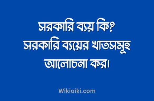 সরকারি ব্যয় কি, সরকারি ব্যয়ের খাতসমূহ আলোচনা কর, সরকারি ব্যয় কি, সরকারি ব্যয়ের খাতসমূহ আলোচনা কর,