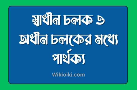স্বাধীন চলক ও অধীন চলকের মধ্যে পার্থক্য,