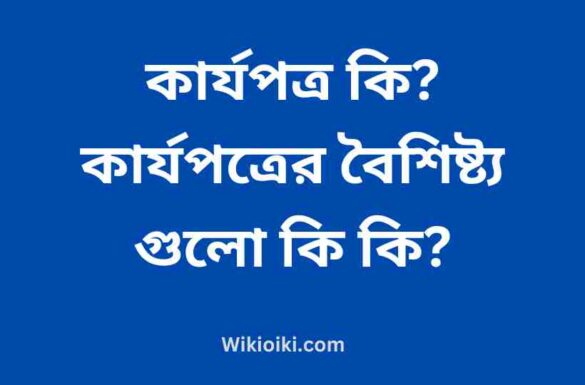 কার্যপত্র কি, কার্যপত্রের বৈশিষ্ট্য,