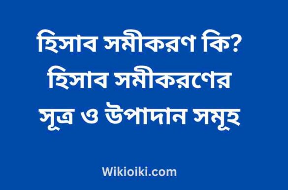 হিসাব সমীকরণ কি, হিসাব সমীকরণের সূত্র, হিসাব সমীকরণ কি, হিসাব সমীকরণের সূত্র, হিসাব সমীকরণের উপাদান সমূহ,